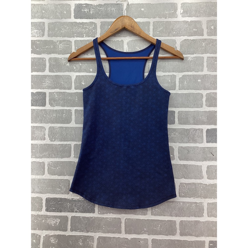 Lululemon Blue Geometric Star Pattern Racerback Tank Top Small Activewear
